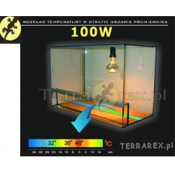 Promiennik cieplny 100W grzanie w terrarium